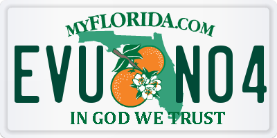 FL license plate EVUN04