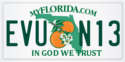 FL license plate EVUN13