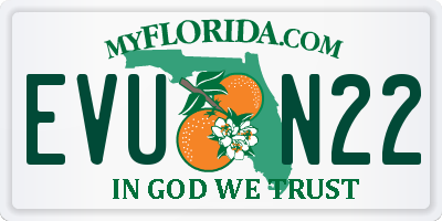 FL license plate EVUN22