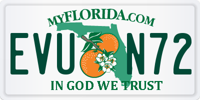 FL license plate EVUN72