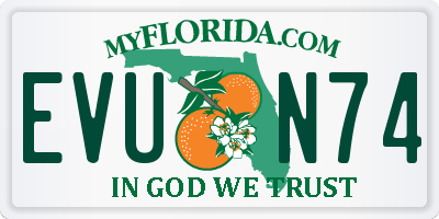 FL license plate EVUN74
