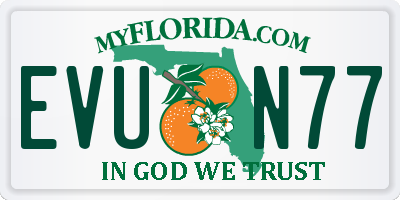 FL license plate EVUN77