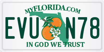 FL license plate EVUN78