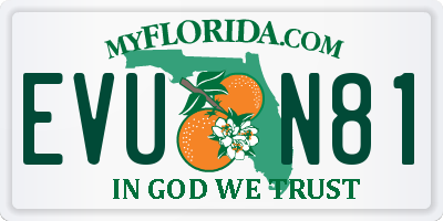FL license plate EVUN81