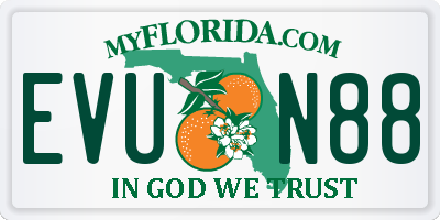 FL license plate EVUN88