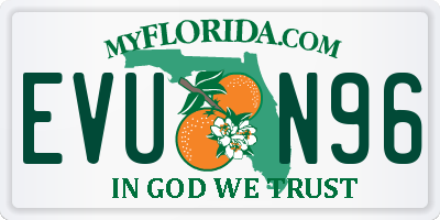 FL license plate EVUN96
