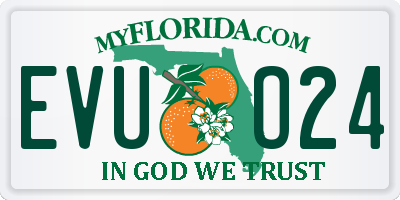 FL license plate EVUO24