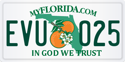 FL license plate EVUO25