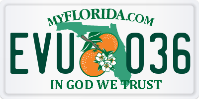 FL license plate EVUO36