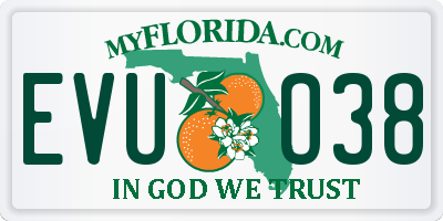 FL license plate EVUO38