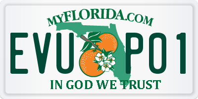 FL license plate EVUP01
