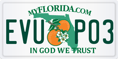 FL license plate EVUP03