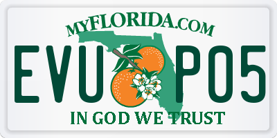 FL license plate EVUP05