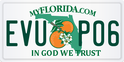 FL license plate EVUP06