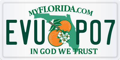 FL license plate EVUP07