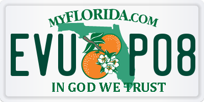 FL license plate EVUP08