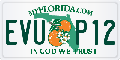 FL license plate EVUP12