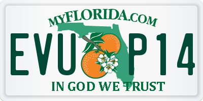 FL license plate EVUP14