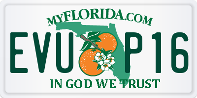 FL license plate EVUP16