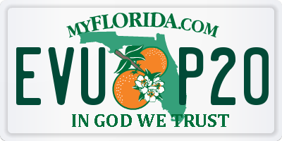 FL license plate EVUP20