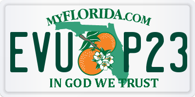 FL license plate EVUP23