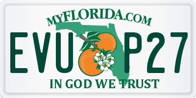 FL license plate EVUP27