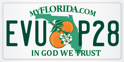 FL license plate EVUP28