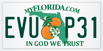 FL license plate EVUP31