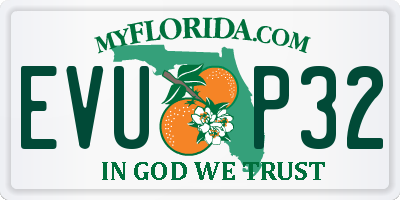 FL license plate EVUP32