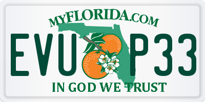 FL license plate EVUP33