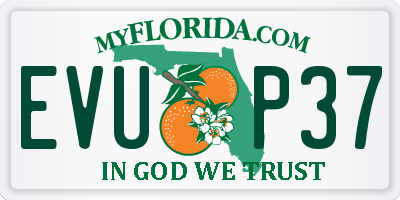 FL license plate EVUP37