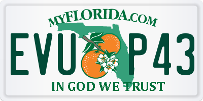 FL license plate EVUP43