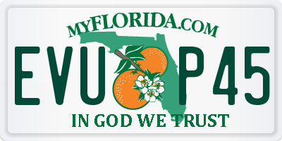 FL license plate EVUP45