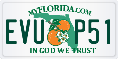 FL license plate EVUP51