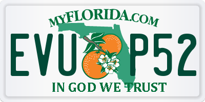 FL license plate EVUP52