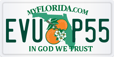 FL license plate EVUP55