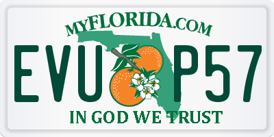 FL license plate EVUP57