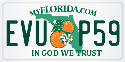 FL license plate EVUP59