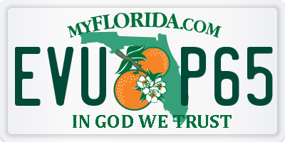 FL license plate EVUP65