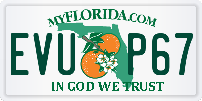 FL license plate EVUP67