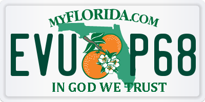 FL license plate EVUP68