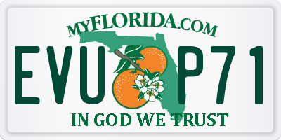 FL license plate EVUP71