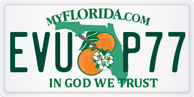 FL license plate EVUP77