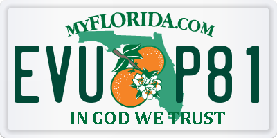 FL license plate EVUP81