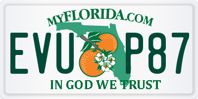 FL license plate EVUP87