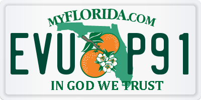 FL license plate EVUP91