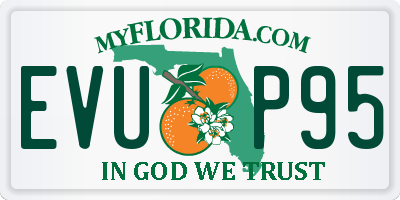 FL license plate EVUP95