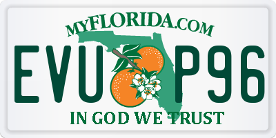 FL license plate EVUP96
