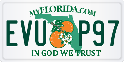 FL license plate EVUP97