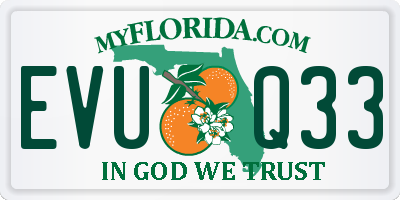 FL license plate EVUQ33